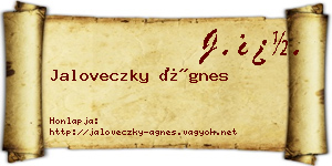 Jaloveczky Ágnes névjegykártya